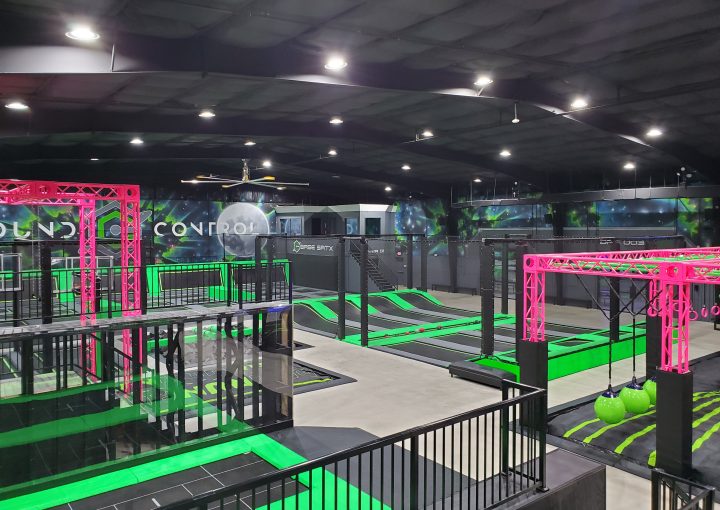 Indoor trampoline and activity area at Ground Control Lawton