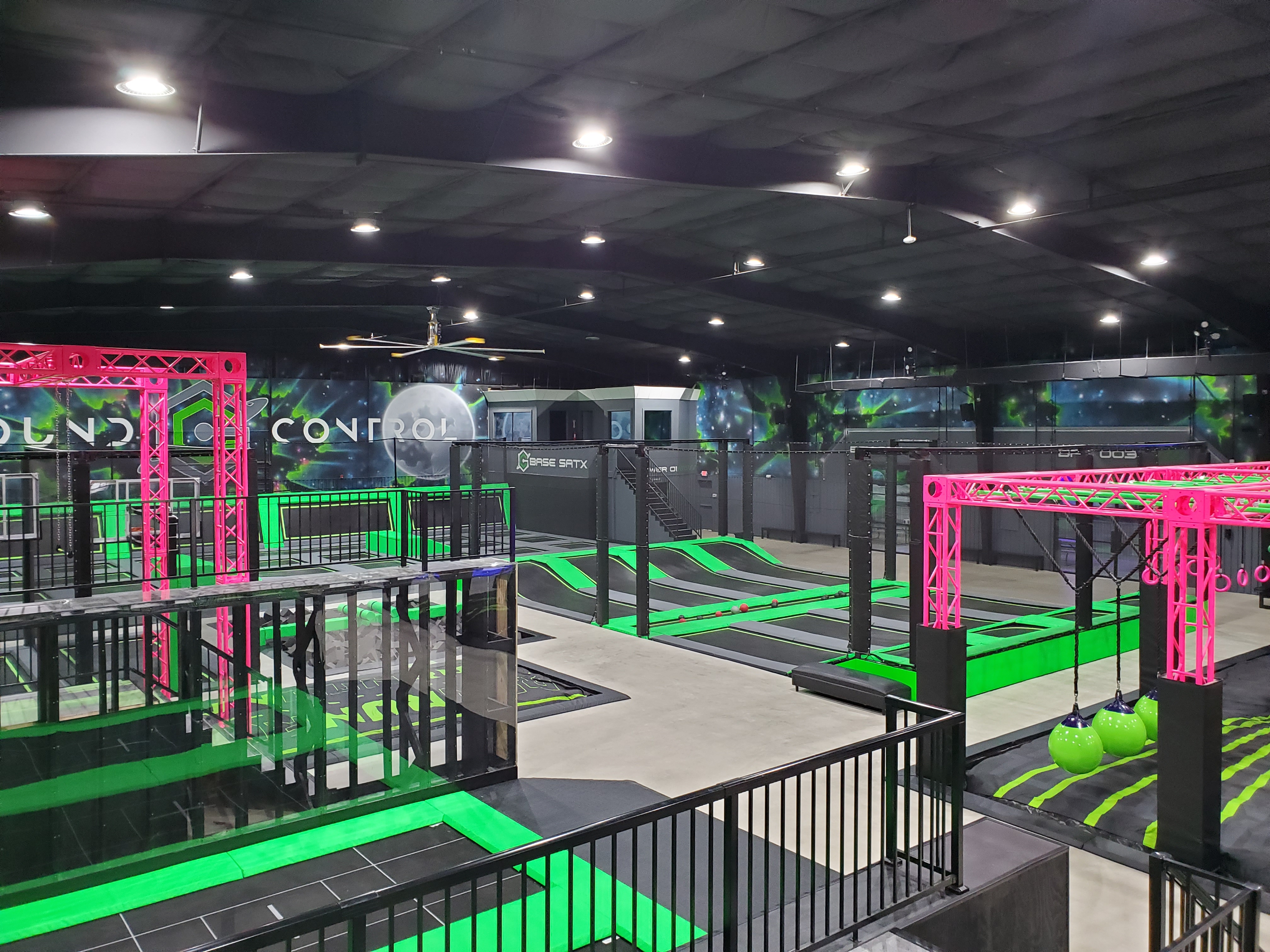 Indoor trampoline and activity area at Ground Control Lawton
